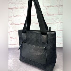 Gucci GG Black Denim Front Pocket Tote